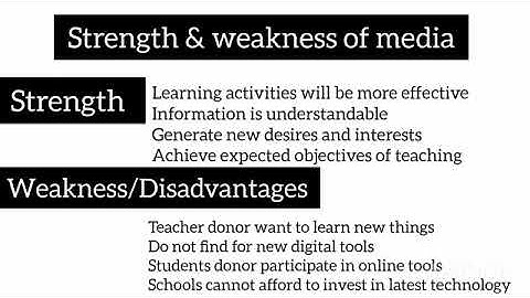 Strength and weakness of media unit 5 b. ed course code 8623