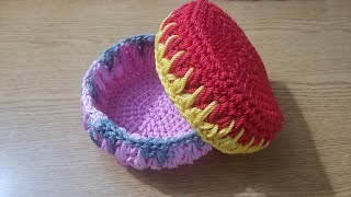 طريقة عمل باسكت او منظم بخيط المكرمية سهل جدا للمبتدئين | Crochet Hoda Gad