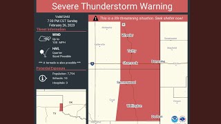 Severe Thunderstorm Warning with 100 MPH WINDS | 2/26/23