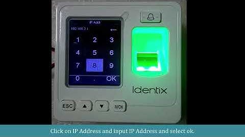 Identix SF100 ETHERNET Settings