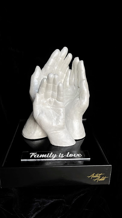 Family lifecasting handcasting first impression mother father baby holdinghands art diy tutorial