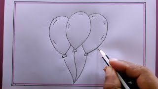 how to draw balloon easy/balloon drawing