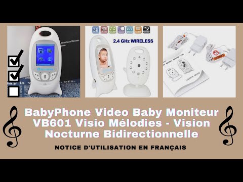BabyPhone Video Baby Moniteur VB601 Visio Mélodies - Vision Nocturne Bidirectionnelle sans fil