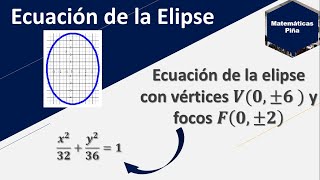 Ecuación de la elipse a partir de los vértices y focos