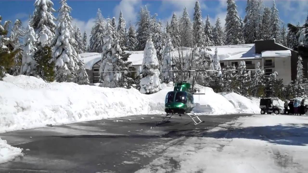 Tenaya Lodge at Yosemite provides parking lot for Helicopter to land