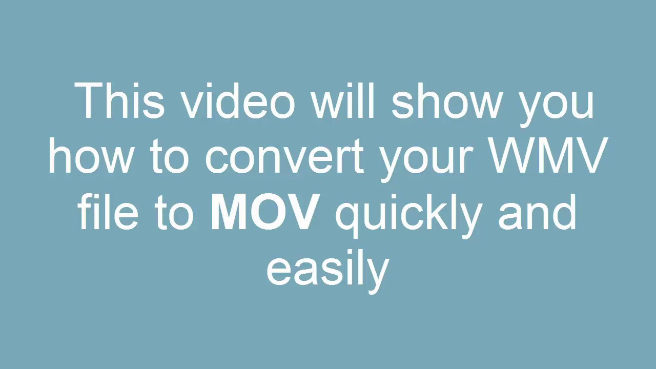 How to Convert WMV to MOV