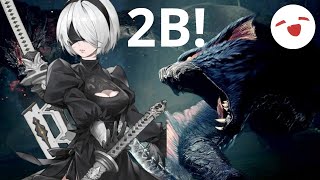 Nier automata 2B em Monster Hunter World!