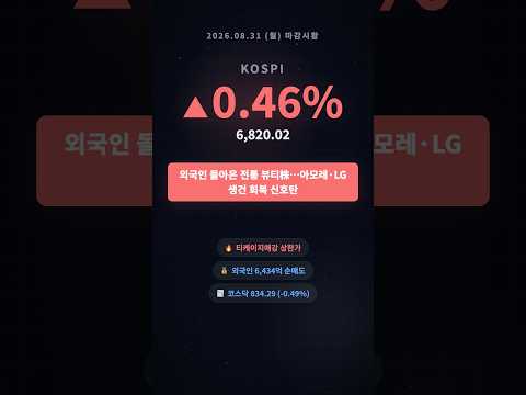 8월 31일(월) 마감시황 브리핑 #shorts #Shorts