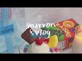 [marron vlog] 디저트 캔들 만들기 🍧🧁 | 조금 늦은 모아모아 문구점 탐방 💗 | 하루종일 먹고 쇼핑하는 브이로그