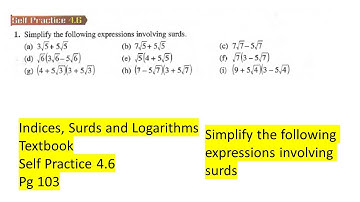 Indices Surds and Logarithms self practice 4.6 Q1 add maths form 4 latih diri 4.6 tingkatan 4