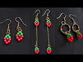 ❤️ EASY diy earrings // strawberry beads earrings// jewelry making