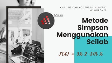 (85) 10.1.2 Integrasi dan diferensiasi numerik Simpson sin x = 3x - 2 menggunakan Scilab