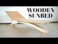 Contemporary wooden sunbed