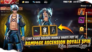 Rampage Ascension Royale Spin Free Fire🐲 I Got Azure Dragon Bundle Emote Fist Kitna Diamond Lgega ?