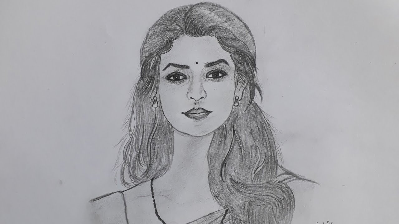 How to draw Nayanthara outline|#pencildrawing|#HowToDraw|#Nayanthara|#Outlinedrawing|#portrait  - YouTube