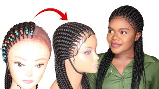 DIY Ghana Braided Wig Using Expression Braid Extension  No Closure Wig