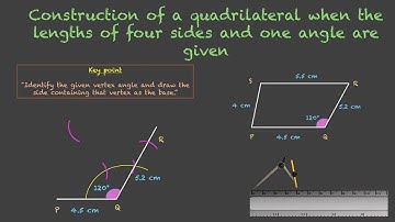 Construct a quadrilateral: four sides and one angle  | Construction  |TG Grade 8| Math |Khan Academy