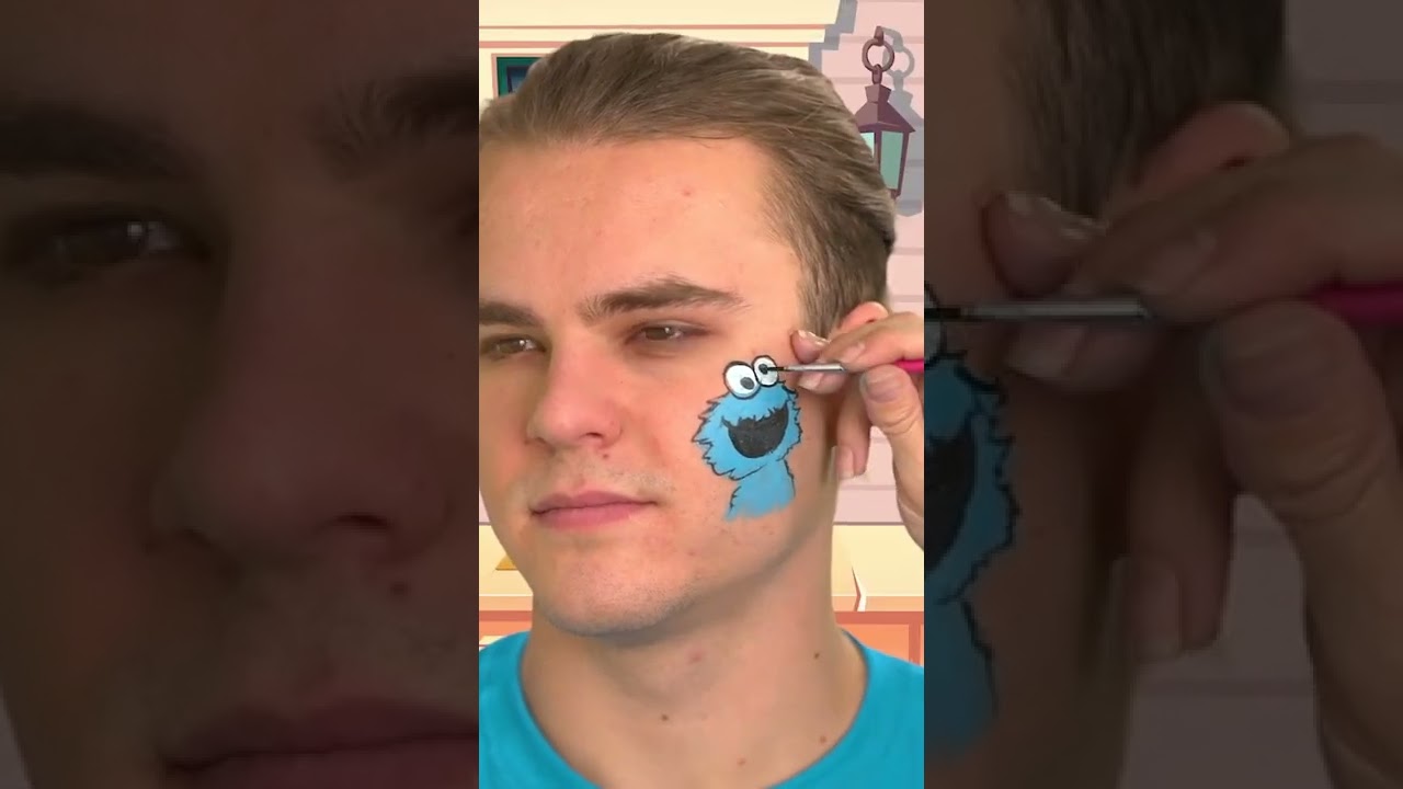 Cookie Monster | Halloween Face Paint for Kids 