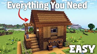 Minecraft : Oak Starter House Building Tutorial 🏡⚒️