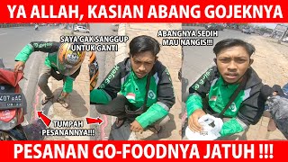 GOJEK BROTHER CRYING, HIS GOFOOD ORDER FALLS AND SPILLS ON THE ROAD!!!