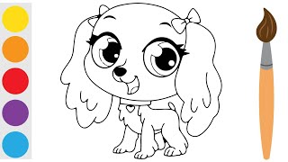 let s color this cute puppy coloring pages for kids improve children s creativity