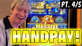 Pt.4/5  MASSIVE HANDPAY 15 Gold Heads on Timber Wolf Gold!