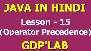 Operator precedence in Java | Lesson - 15 | Java in Hindi