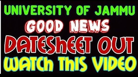 Finally Good news|Jammu University| UG 6th sem (CBCS)|Datesheet out|check now