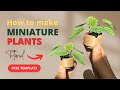 Diy miniature plants  dollhouse plants  tutorial for beginners