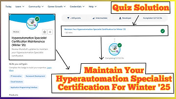 Hyperautomation Specialist Certification Maintenance (Winter 
