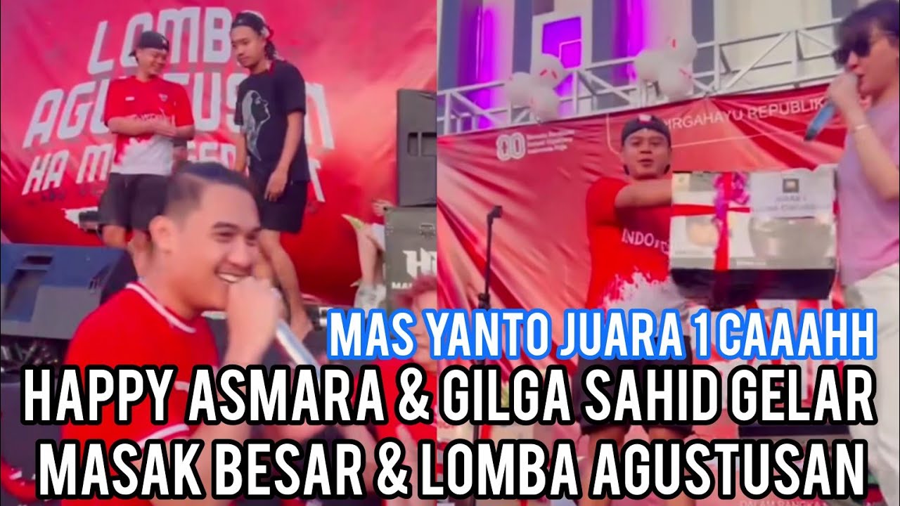 HAPPY ASMARA & GILGA SAHID BAGIKAN HADIAH LOMBA AGUSTUSAN. MASAK BESARNYA KEREN 