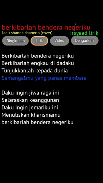 lirik lagu berkibarlah bendera negeriku #shorts #liriklagu