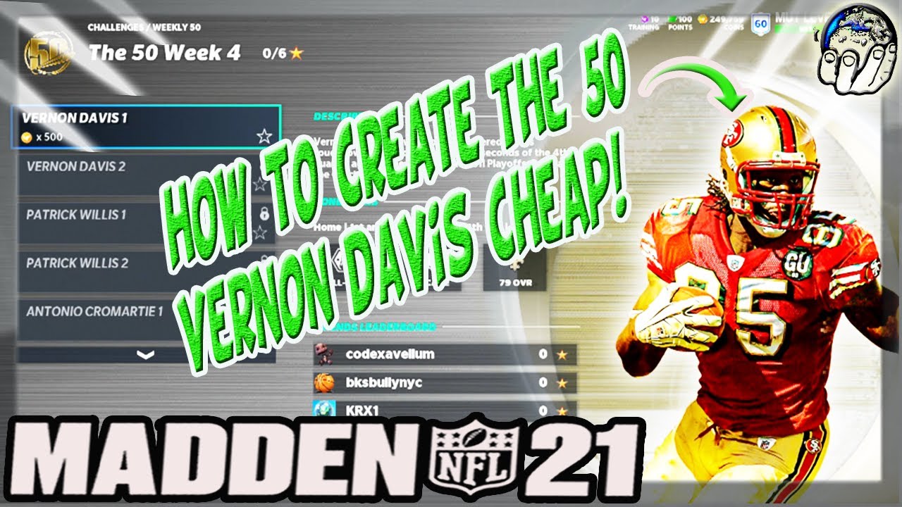 How To Create The 50 Vernon Davis Cheap! Build Your 49er TT! Madden 21 Tips & Tricks