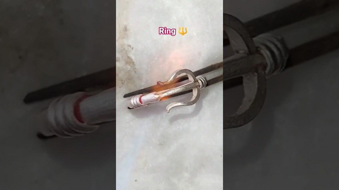 Trishul silver ring making 🔱📿 