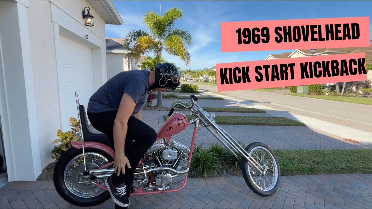 1969 Shovelhead Chopper Kickstart Kickback Time to get this handled