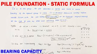 foundation engineering numerical | pile carrying capacity | static formula | pile foundation problem screenshot 3