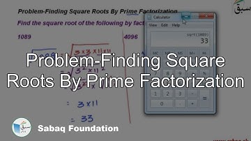 Problem-Finding Square Roots By Prime Factorization, Math Lecture | Sabaq.pk