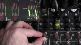 how to set gain on the mixing console