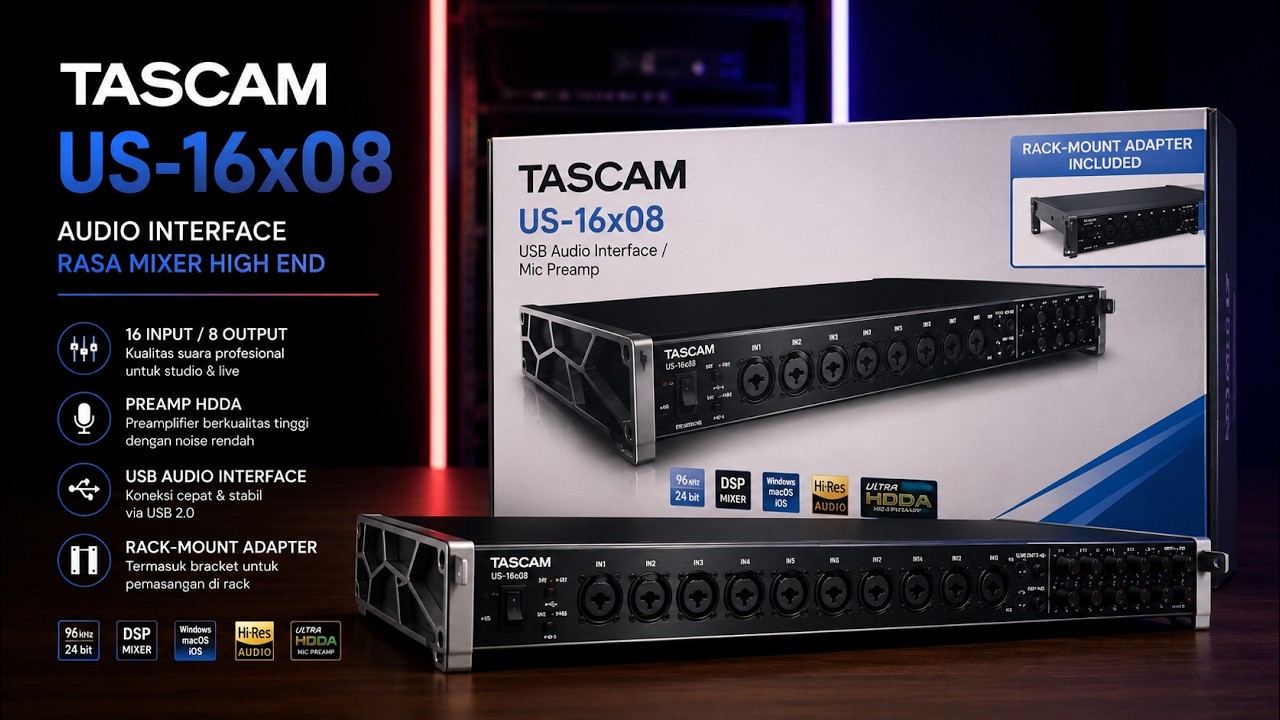 AUDIO INTERFACE TER-WORTH IT !!! RASANYA KUALITAS BERKELAS - Tascam US 16x08