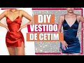 DIY VESTIDO DE CETIM DECOTE V