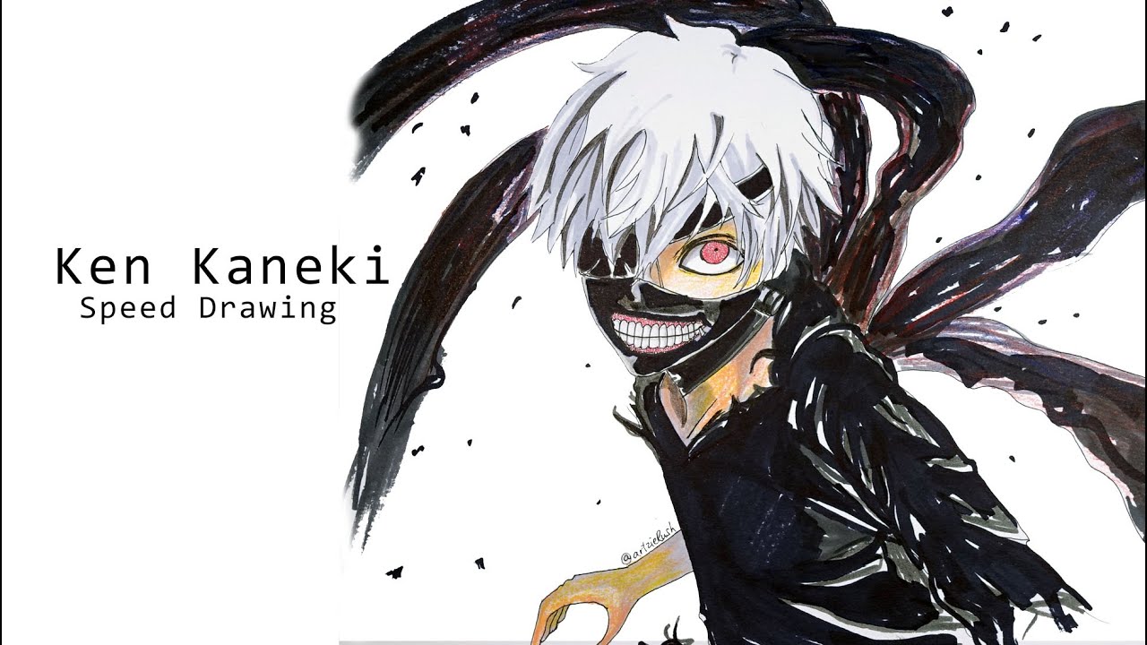 Ken Kaneki From Tokyo Ghoul Speed Drawing Youtube