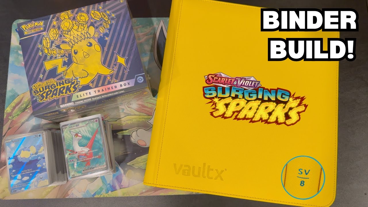 surging sparks card binder Surging Sparks Pokmon Binder W/exact Pages, Laminated Cover/spine & Sleeves for Master/complete Sets Choose Your Cover Scarlet/violet
