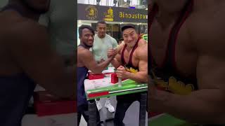 ARMWRESTLING TRANSFORMATION FT AKIMBO & CHUL SOON #gym #armwrestling #shorts Resimi