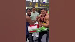ARMWRESTLING TRANSFORMATION FT AKIMBO & CHUL SOON #gym #armwrestling #shorts