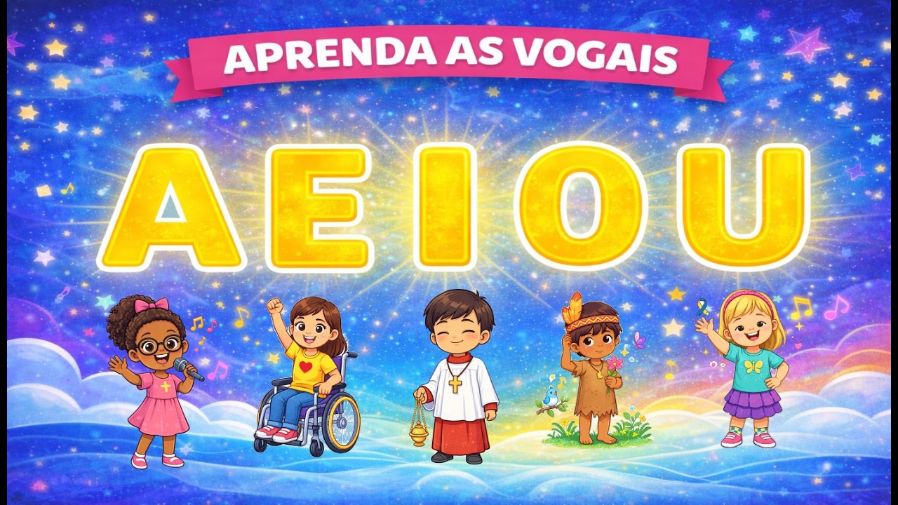 As Vogais Bíblicas! A E I O U com os Amiguinhos 🎵✝️