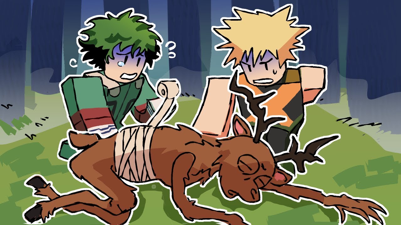 MHA Voice Actors RESCUE THE DEER in 99 Nights In The Forest! (Roblox)