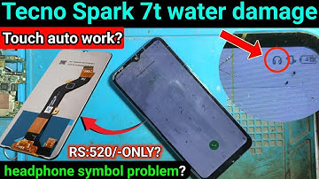 Tecno Spark 7t display change aur headphone symbol problem solution || tecno spark 7t water damage