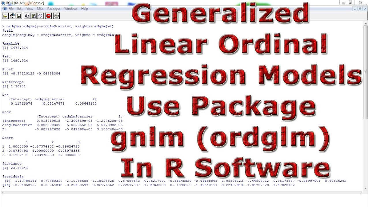 Generalized Linear Ordinal Regression Models Use Package gnlm (ordglm ...