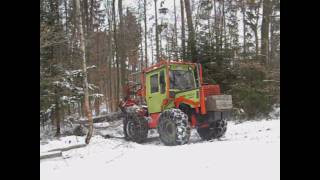 MB-Trac 800 mit Werner Forstaufbau und Rückezange