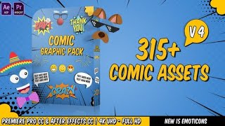 Videohive Comic Titles - Speech Bubbles - Emoji - Stickers - Flash FX Graphic Pack 22645319 free
